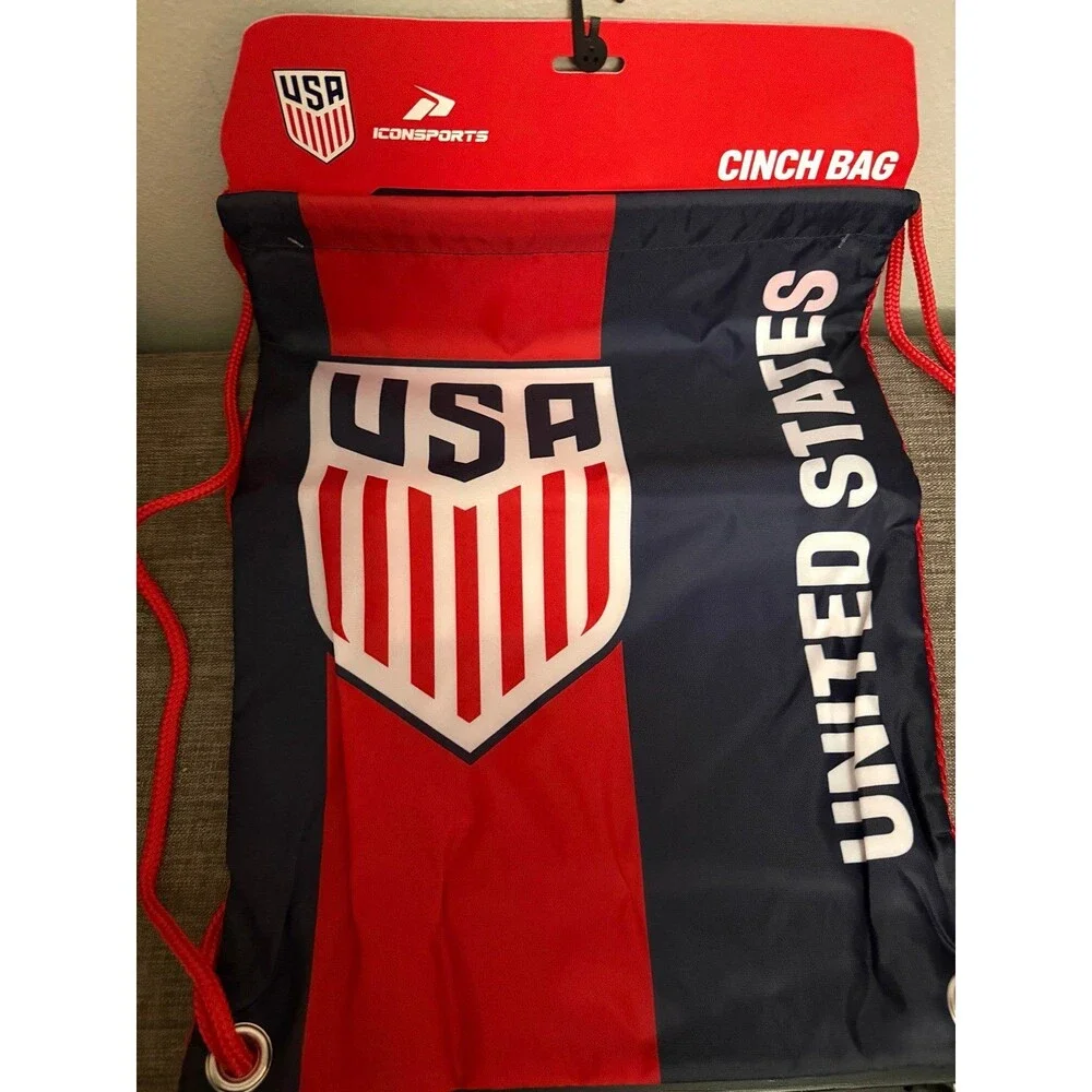 NWT Icon Sports USA Soccer Drawstring Cinch Bag